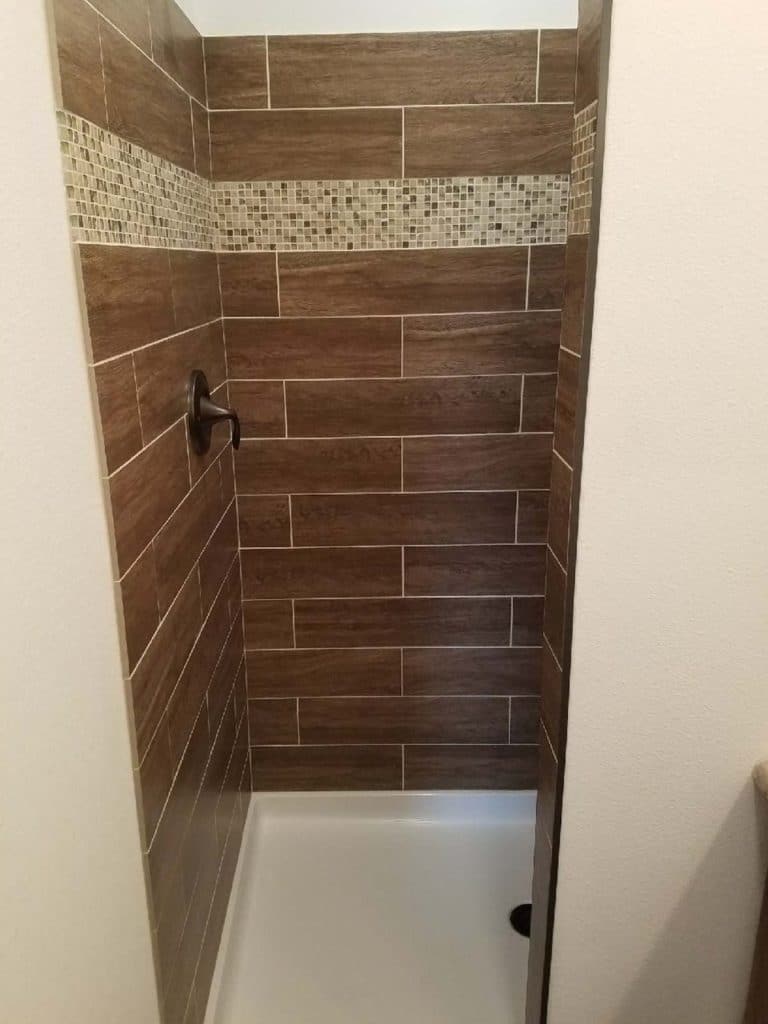 Tiled Shower Surround with Fiberglass Base