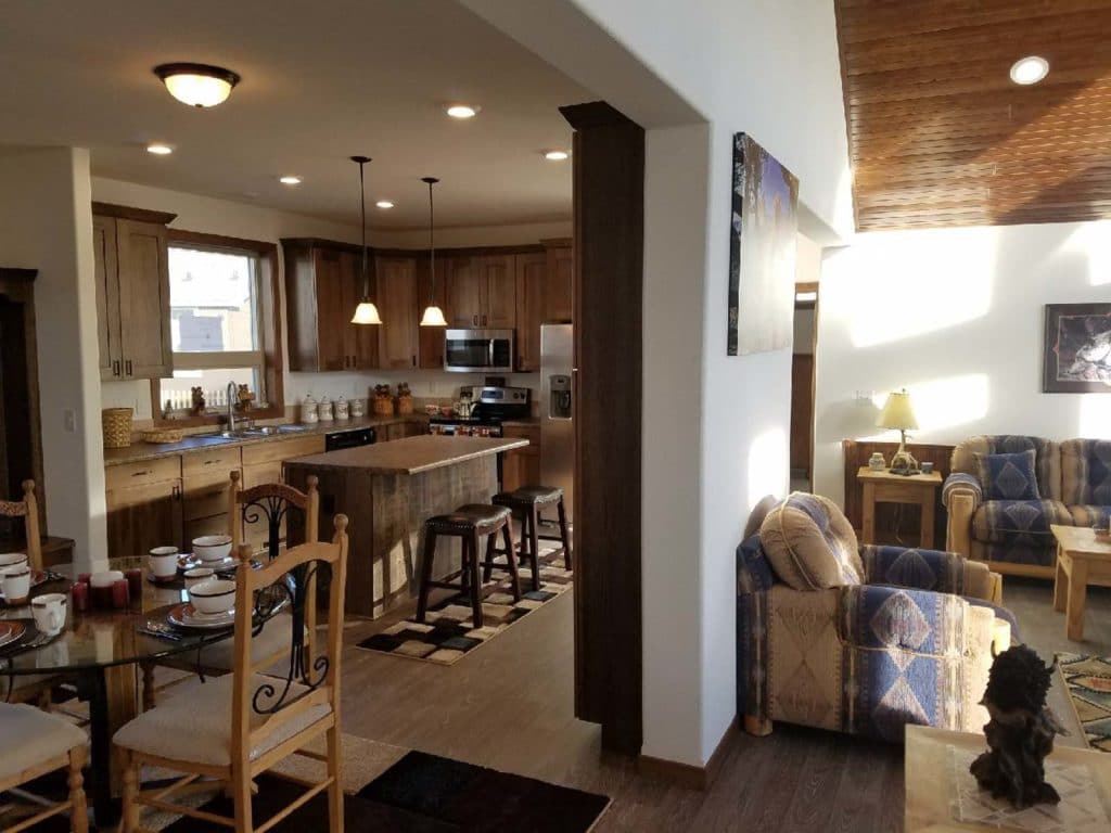 Open Living, Dining and Kitchen in Belle Model