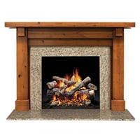 Fireplace with Wood Battlefield Mantel