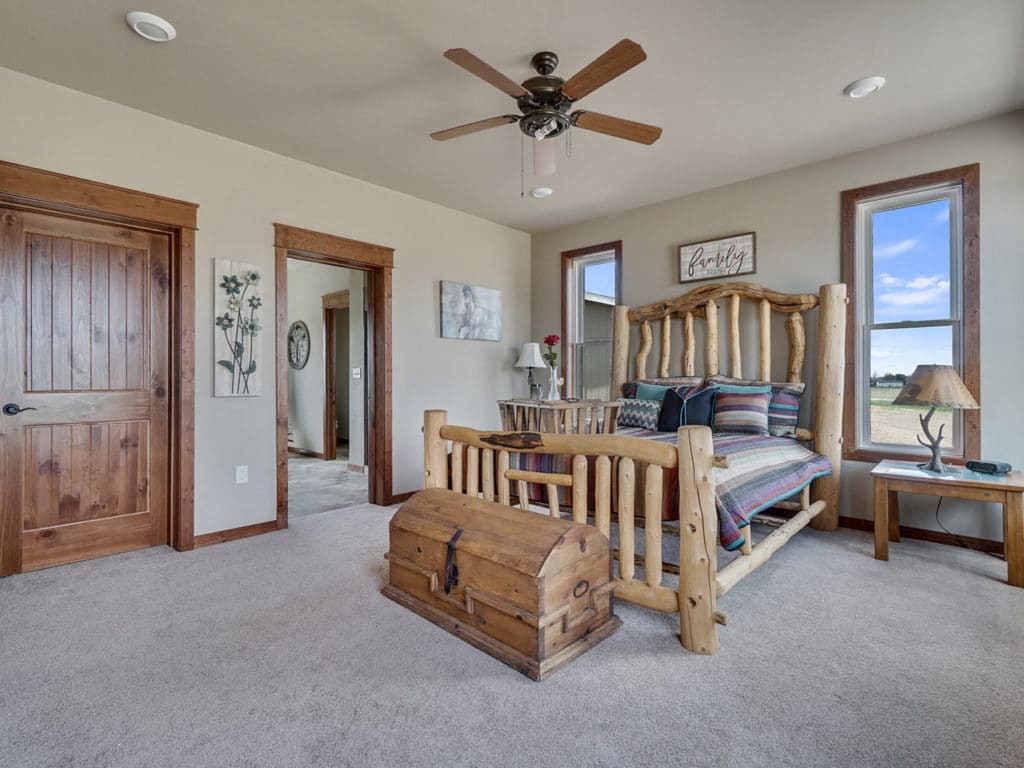 The master bedroom of a house set in Montrose, CO.