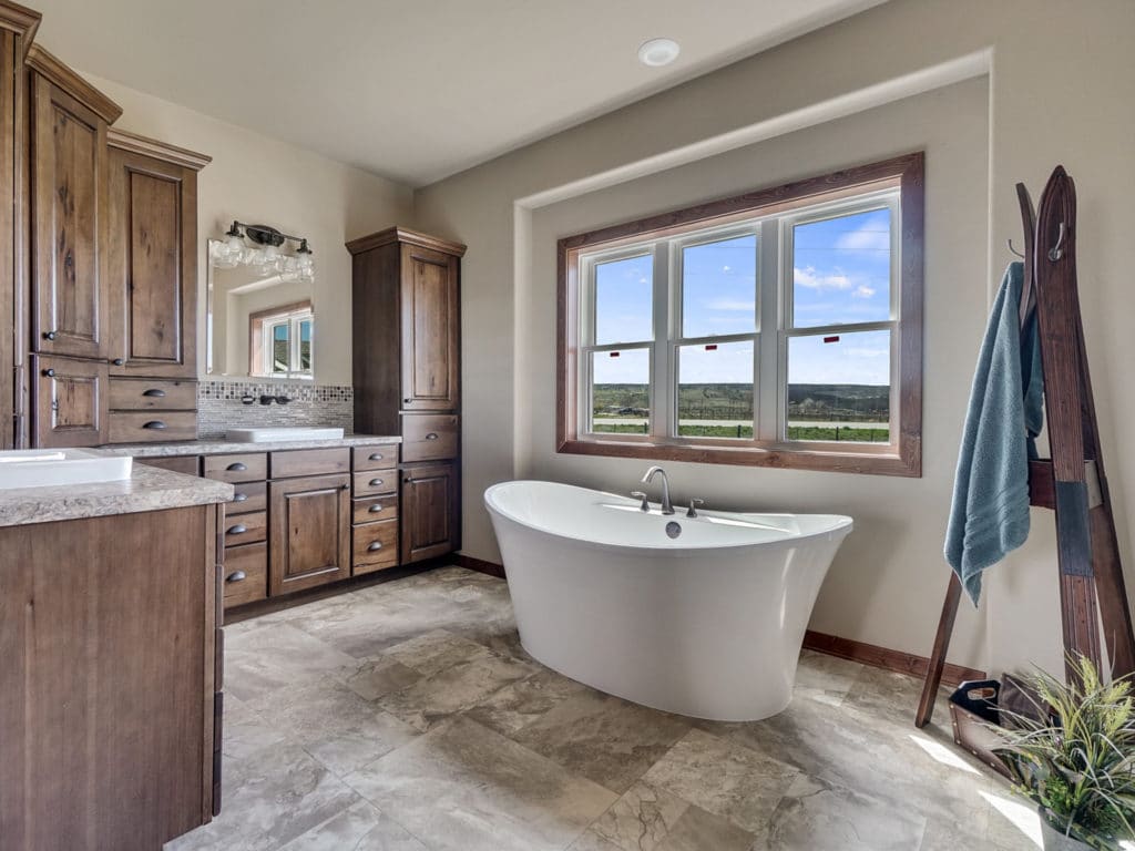The master bath of a house set in Montrose, CO.