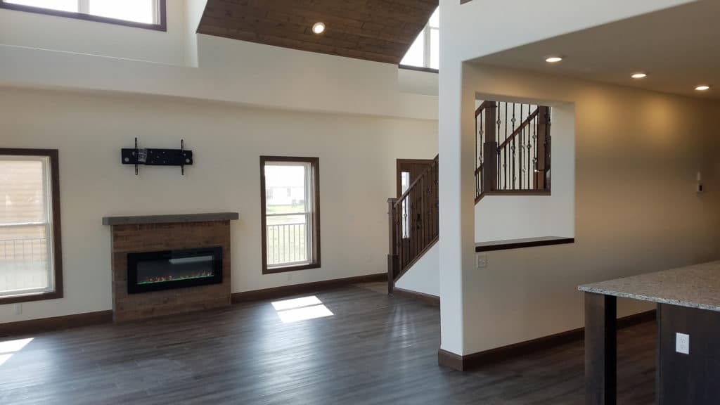 Open Living Room With Fireplace