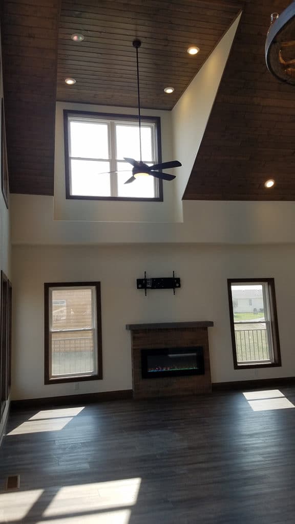 Vaulted Ceiling With Fireplace
