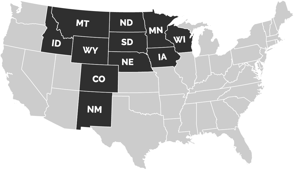 States We Serve Usa Map Nm