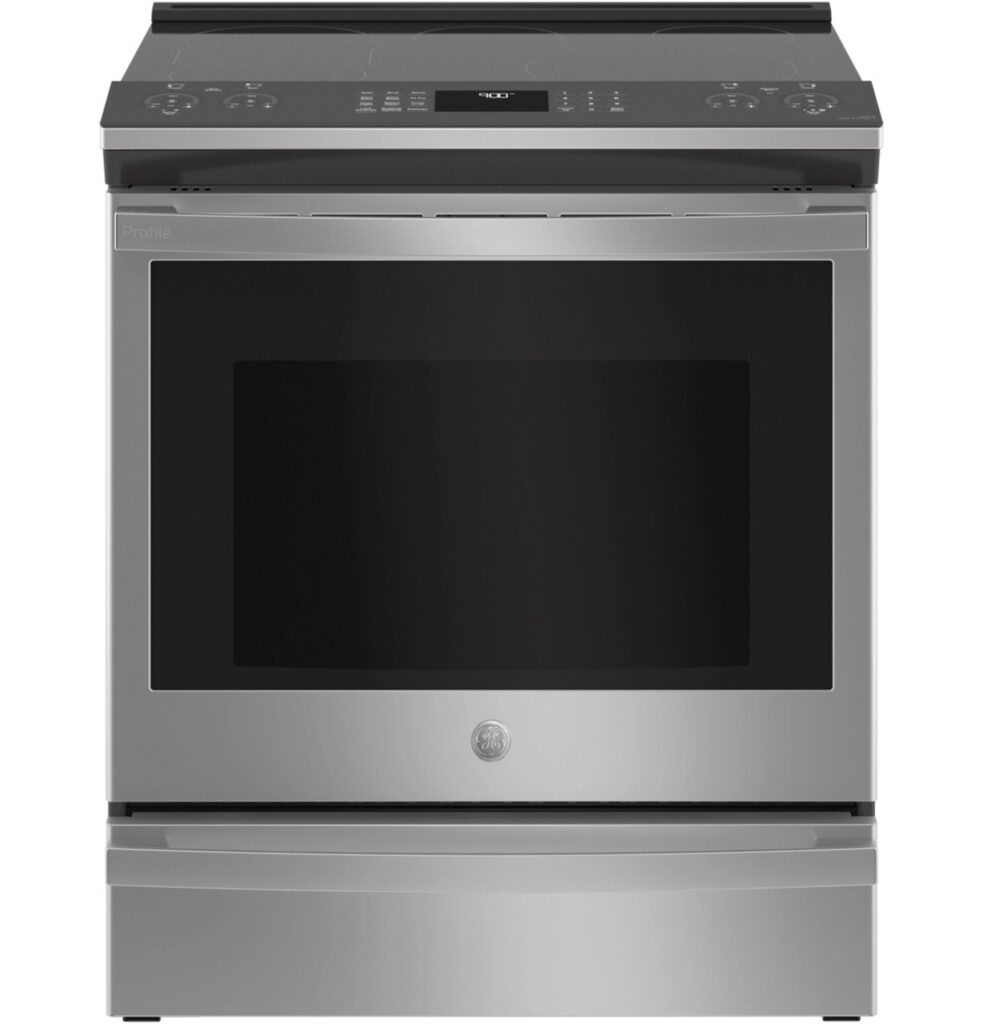 Ge Profile™ In Smart Slide In Electric Convection Fingerprint Resistant Range With No Preheat Air Fry Pss Ypfs